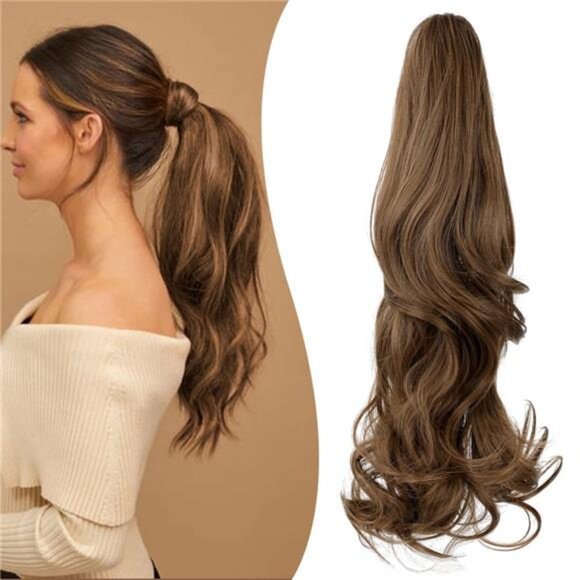 Claw Clip Ponytail Extension for Women Chestnut Brown